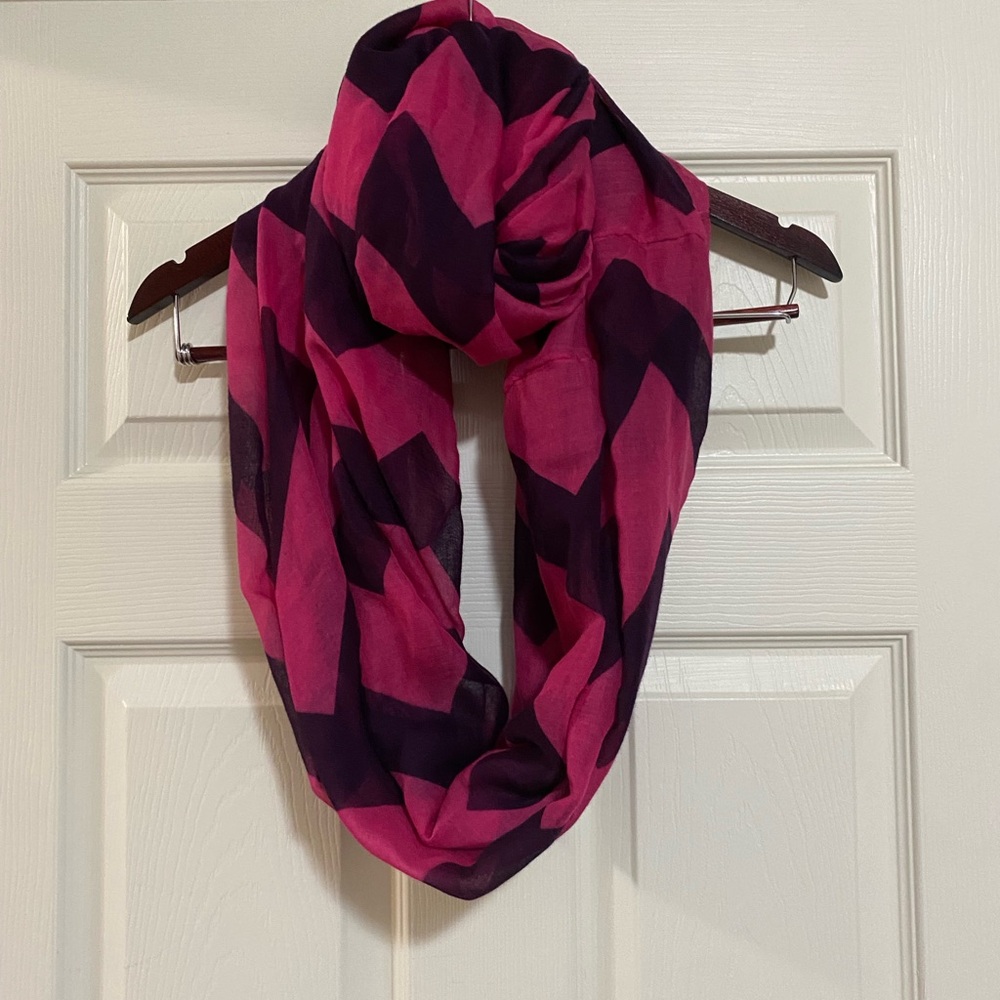 Pink and Purple Geometric Scarf